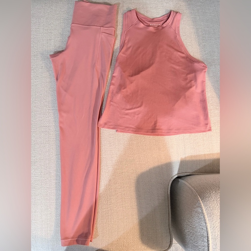 Athleta Pink Leggings and Top Set